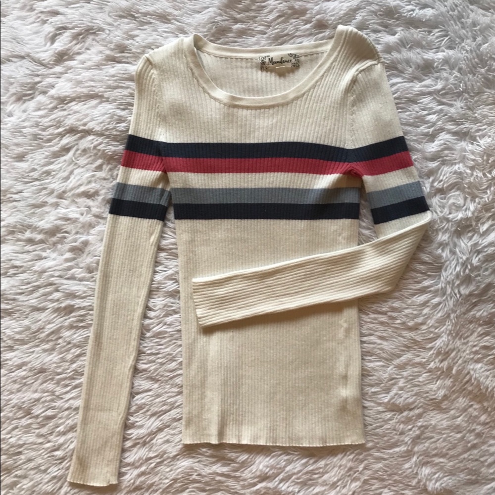 Like New, Stretchy Striped Sweater